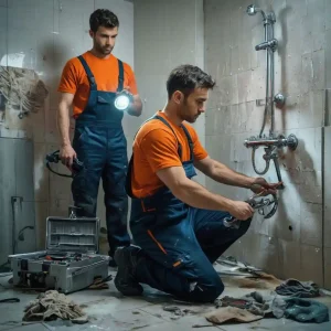 Fixing bathroom plumbing system