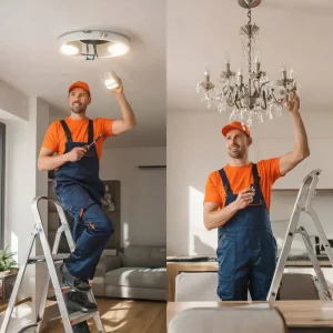 Installing ceiling light fixture