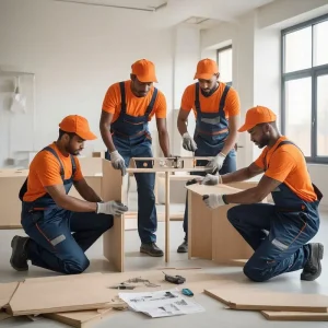 Assembling flat pack furniture
