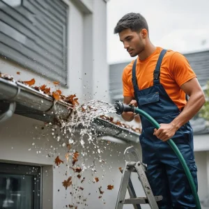 Cleaning roof gutters