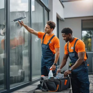 Washing home windows from outside