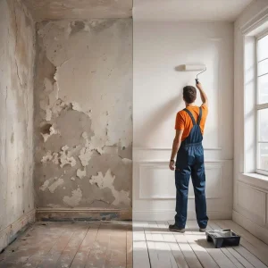 Repainting old wall surface